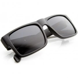 Square Retro Fashion Watch Link Temple Flat Top Square Sunglasses - Black-silver Smoke - CN11W0DAZAZ $8.76