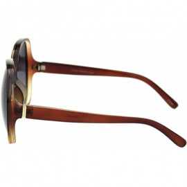 Oversized Womens Large Mod Round Plastic Celeb Sunglasses - Brown Orange Smoke - CJ18ROUEIML $9.86