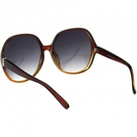 Oversized Womens Large Mod Round Plastic Celeb Sunglasses - Brown Orange Smoke - CJ18ROUEIML $9.86