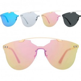 Rimless Men Women Sunglasses Blaze Double Bridge UV400 Protection Light Weight - C418DXZCWIQ $8.15