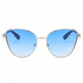 Oval Sunglasses Oversize Vacation Professional - Blue - CE18SX0U7NH $9.28