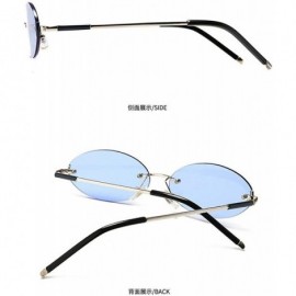 Oval 2020 fashion retro oval sunglasses trend narrow small unisex brand designer punk sunglasses 88212 - Blue - CB190DLGWHN $...