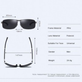 Square Polarizing sunglasses Classic square full frame sunglasses Driving Sunglasses - B - C818Q6ZO2MI $30.42