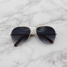 Aviator Jaxon - Textured Metal Frame Aviator Sunglasses - Gold / Smoke - C4196RNRA3C $9.63