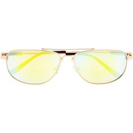 Wayfarer Memory Bifocal Sunglasses Flexible SUNSHINE READERS For Men And Women - Gold-mirror - CR18N6KDAYD $16.07