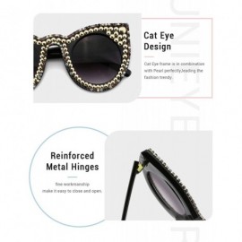 Oversized Oversized Sunglasses for Women Handmade Jeweled Cateye Rectangle Sunglasses - 03-color Diamond - CM1838ZDN9Q $18.06