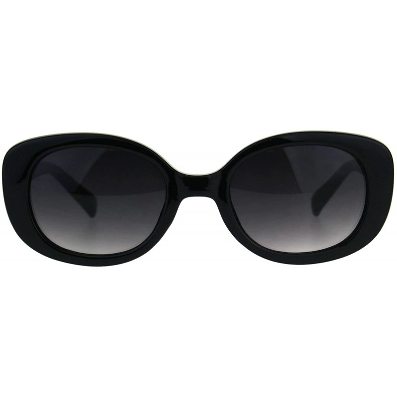 Butterfly Womens Rectangular Mod Designer Plastic Fashion Sunglasses - Shiny Black - CX189U5INL9 $11.67