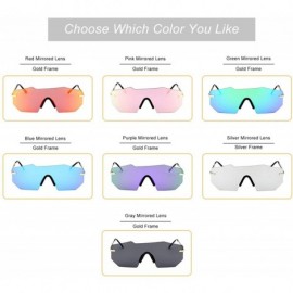 Round Polarized Sunglasses for Men and Women- One-Piece Mirrored Lens UV400 - Silver - CP193A4XODR $10.42