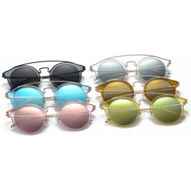 Round Polarized Sunglasses for Women Round Shades Fashion Oversized Metal Frame - Black Frame/Grey Lens - C618CCRCW6T $17.10