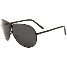 Round Polarized Frontal Nose Shield Round Modern Aviator Sunglasses - Black - CY199D48NWQ $22.48