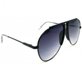 Oversized Vegas Outdoorsman Oversized Turbo Aviator Sunglasses - Black Metallic Frame - CO11TSBR1FV $14.93