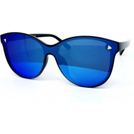 Shield 7123-1 Oversize Wraparound Semi-Rimless Shield Lens Sunglasses - Blue - C018QHZ7HO4 $14.13