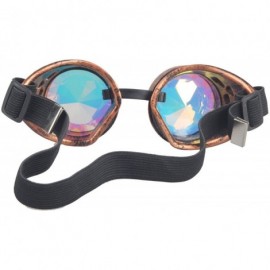 Goggle Retro Victorian Steampunk Goggles Rainbow Prism Kaleidoscope Glasses - Red Copper - CH18SQYO9A5 $11.48