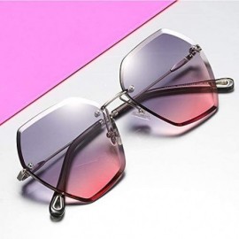 Oversized The New Fashion Sunglasses for Women Oversized Vintage Shades Polarized - Gradient Pink - C618RTGUS5K $13.63