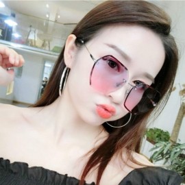 Oversized The New Fashion Sunglasses for Women Oversized Vintage Shades Polarized - Gradient Pink - C618RTGUS5K $13.63