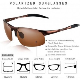 Square Mens Sports Polarized Sunglasses UV Protection Sunglasses for Men 8177s - Brown Frame Brown Lens - CG11TNSO6CP $25.09