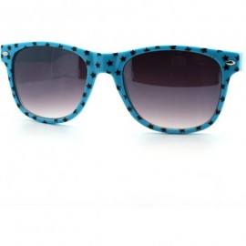 Wayfarer Stars Print Square Sunglasses Spring Hinge Frames - Blue - CA11D6VOI6T $9.91