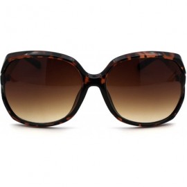 Oversized Womens Butterfly Jewel Hollow Metal Arm Chic Sunglasses - Tortoise Gold Brown - C318W7O636M $9.80