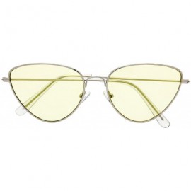 Butterfly Vintage Narrow Cat Eye Tinted Lens Sunglasses for Women Gift Box - 2-silver - C518C6YNOEW $11.50