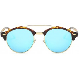 Semi-rimless Polarized Sunglasses Mens Semi-Rimless Retro Unisex Glasses AE0504 - Tortoise&blue - C512NZ6SUZ5 $13.87