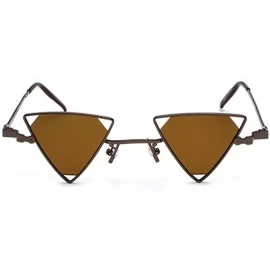 Rimless Vintage Punk Styles Women Triangle Sunglasses Fashion Men Hollow Out Red Lens Sun glasses UV400 - C06 Gold Gray - CR1...