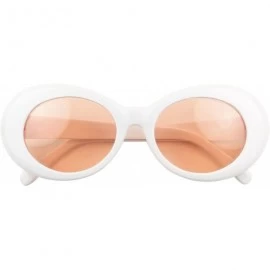 Oval Oversized 90's Retro Pop Colorful Candy Lens Clout Goggles Oval Round Mod Sunglasses - Peach Lens - CB18697N0Z3 $10.89