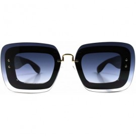 Square Designer Elegant Retro Style Foxy Womens Large Oversized Black Square Sunglasses - CJ180247QLL $9.96