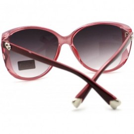 Butterfly Womens Oversized Butterfly Sunglasses Unique Wavy Lens - Burgundy - CK11S0WHM35 $11.15