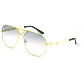 Rectangular unisex rectangular sunglasses special metal bridge - Beige - CF12IN2QUDT $23.06