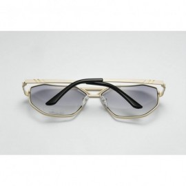 Rectangular unisex rectangular sunglasses special metal bridge - Beige - CF12IN2QUDT $23.06