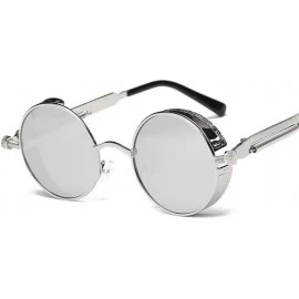 Round Metal Round Steampunk Sunglasses Men Women Fashion Glasses Retro Frame Vintage Sunglasses UV400 (Color 4) - 4 - C5199EK...