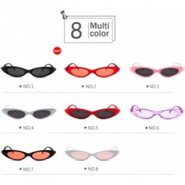 Cat Eye Mini Vintage Retro Extra Narrow Oval Round Skinny Cat Eye Sun Eye Glass (Color NO.6) - No.6 - CY18XCWZIIU $37.24