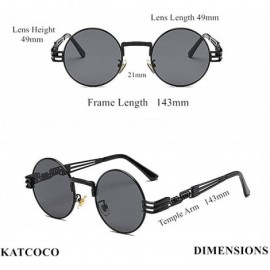 Round Steampunk Colored Hippie Sunglasses WITH CASE Retro Classic Circle Lens Round Sunglasses (Silver) - CP192RGAIIN $10.86