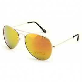 Aviator 4 Pairs Gold Aviator Sunglasses with Colorful Mirror Tint Uv400 - CS12C4VARRT $13.51