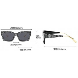 Oversized Designer Sunglasses Vintage Oversized Diamond - Clear&silver - CC18AIS075M $13.48