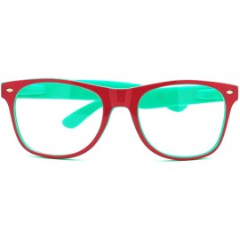 Square Clear Lens Glasses Classic Square Eyeglasses Bright Layered Colors - Purple Green - CR11F0MRK5N $9.56