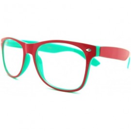 Square Clear Lens Glasses Classic Square Eyeglasses Bright Layered Colors - Purple Green - CR11F0MRK5N $9.56