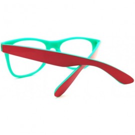 Square Clear Lens Glasses Classic Square Eyeglasses Bright Layered Colors - Purple Green - CR11F0MRK5N $9.56