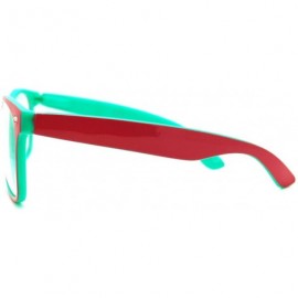 Square Clear Lens Glasses Classic Square Eyeglasses Bright Layered Colors - Purple Green - CR11F0MRK5N $9.56