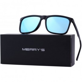 Oversized Polarized Square Sunglasses for men Aluminum Legs 100% UV Protection S8250 - Blue - CY18D6G7RSK $13.78