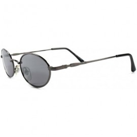 Oval Old Fashion 80s 90s Mens Womens Indie Vintage Style Round Oval Sunglasses - Gunmetal - CG1896YAEK9 $15.12