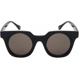 Square Bold Square Frame Sunglasses w/Color Mirror Lens 541057-REV - Black - CI12LX2HYK9 $9.03