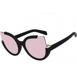 Aviator Women Aviator Cat Eye Clear Lens Glasses Metal Spectacle Frame Myopia Sunglasses - Pink - CX185NOLGII $12.51