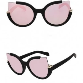 Aviator Women Aviator Cat Eye Clear Lens Glasses Metal Spectacle Frame Myopia Sunglasses - Pink - CX185NOLGII $12.51