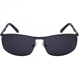 Aviator Men's Square Metal Top Frame Polarized Sunglasses 25076-P - Gunmetal - C1125UOO3CN $14.28