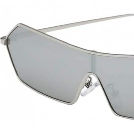 Square Vintage Square Mirrored Sunglasses Metal Glasses Eyewear - Silver - CD18ADKLGN0 $12.40