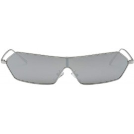 Square Vintage Square Mirrored Sunglasses Metal Glasses Eyewear - Silver - CD18ADKLGN0 $12.40