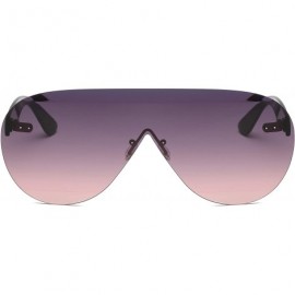 Aviator Women Rimless Aviator Oversized Fashion Sunglasses - Purple - CO18I9TSIQA $7.84