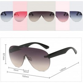 Aviator Women Rimless Aviator Oversized Fashion Sunglasses - Purple - CO18I9TSIQA $7.84