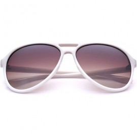 Aviator Retro Vintage Unisex Fashion Aviator Sunglasses - White - Brown - CE11P3RD5AN $9.04